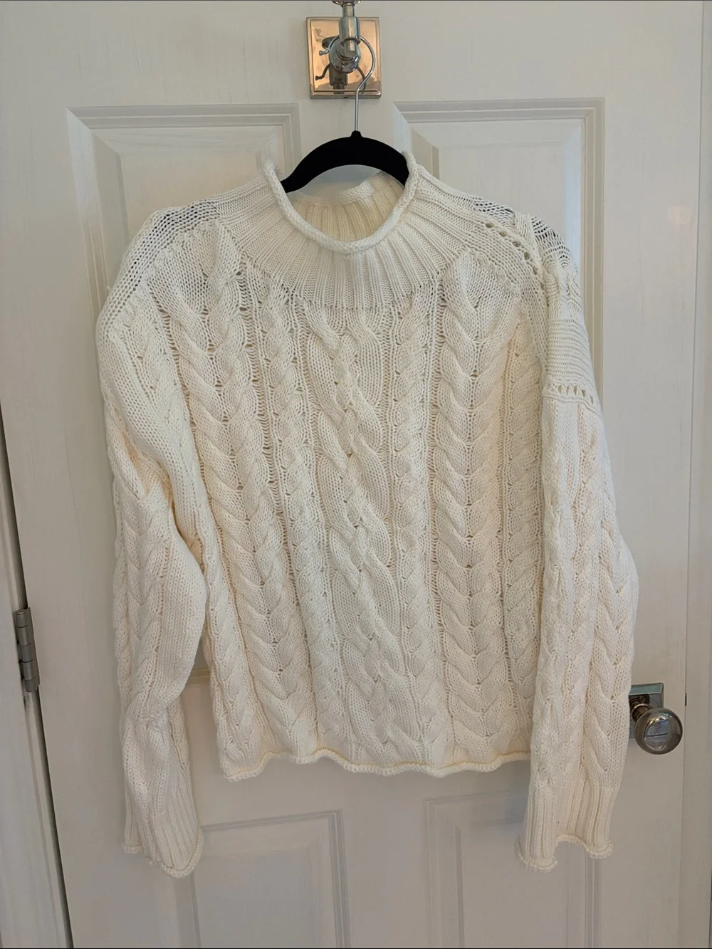 JCrew 2025 Roll neck Cable knit Sweater- IVORY